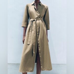 Zara Linen & Cotton Shirt Dress